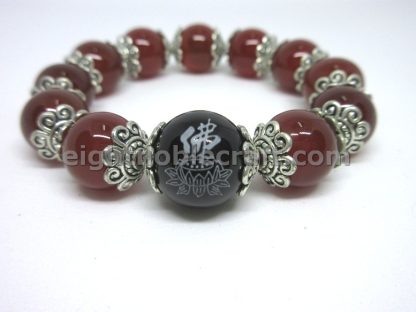 Handmade Beaded Bracelet with Bead Crafted with "Buddha" Character