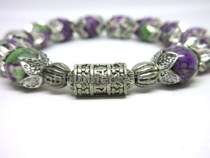 Handmade Beaded Bracelet With Bead Crafted with The Six Syllable Mantra