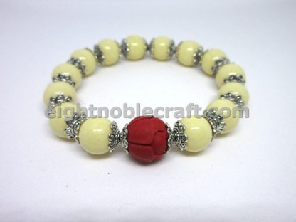 Handmade Beaded Bracelet with Bead of Lotus