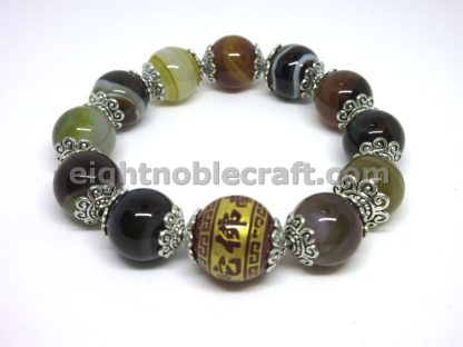 Handmade Beaded Bracelet with Bead with “Amitabha Buddha” Characters