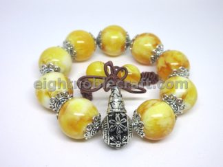 Handmade Beaded Bracelet with Stupa Bead