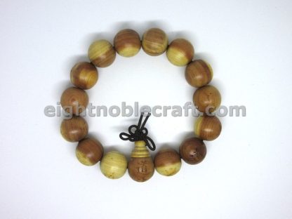 Handmade Beaded Taoist Bracelet with Wooden Beads